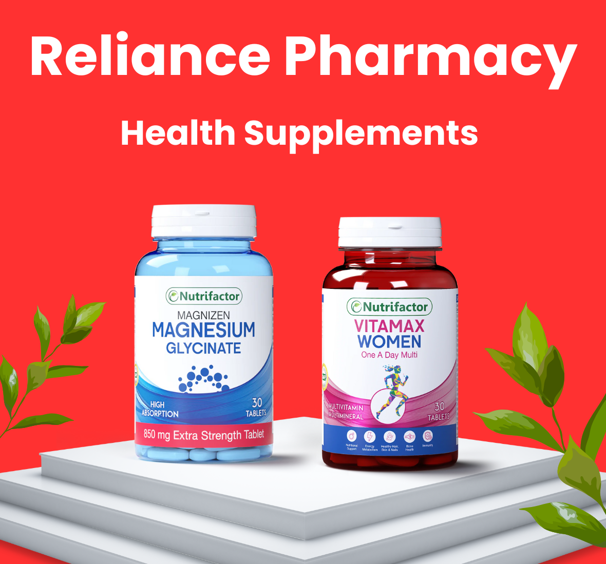 this banner showing health supplements products